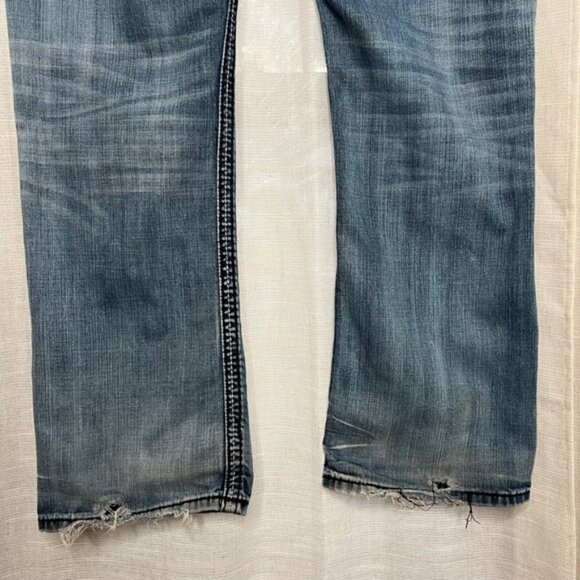 Rock Revival Marcy Straight Fit Jeans Distressed Medium Wash Denim Men's Size 38 - Picture 7 of 13